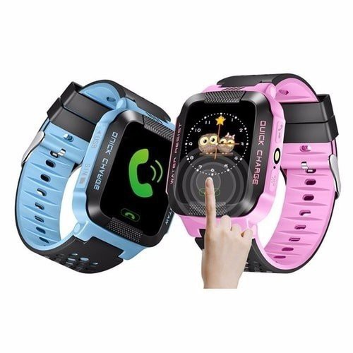 Đồng hồ thông minh trẻ em xanh - hồng Smart Watch Q528 Tracker 2 - màn hình cảm ứng có đèn pin