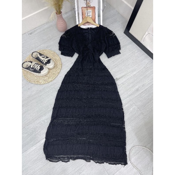 ĐẦM MAXI REN XOẮN NGỰC CAO CẤP 2 MÀU