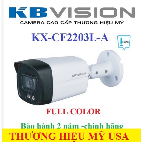 Camera KBVISION KX-CF2203L-A 2.0 megapixel tích hợp micro. có màu ban đêm