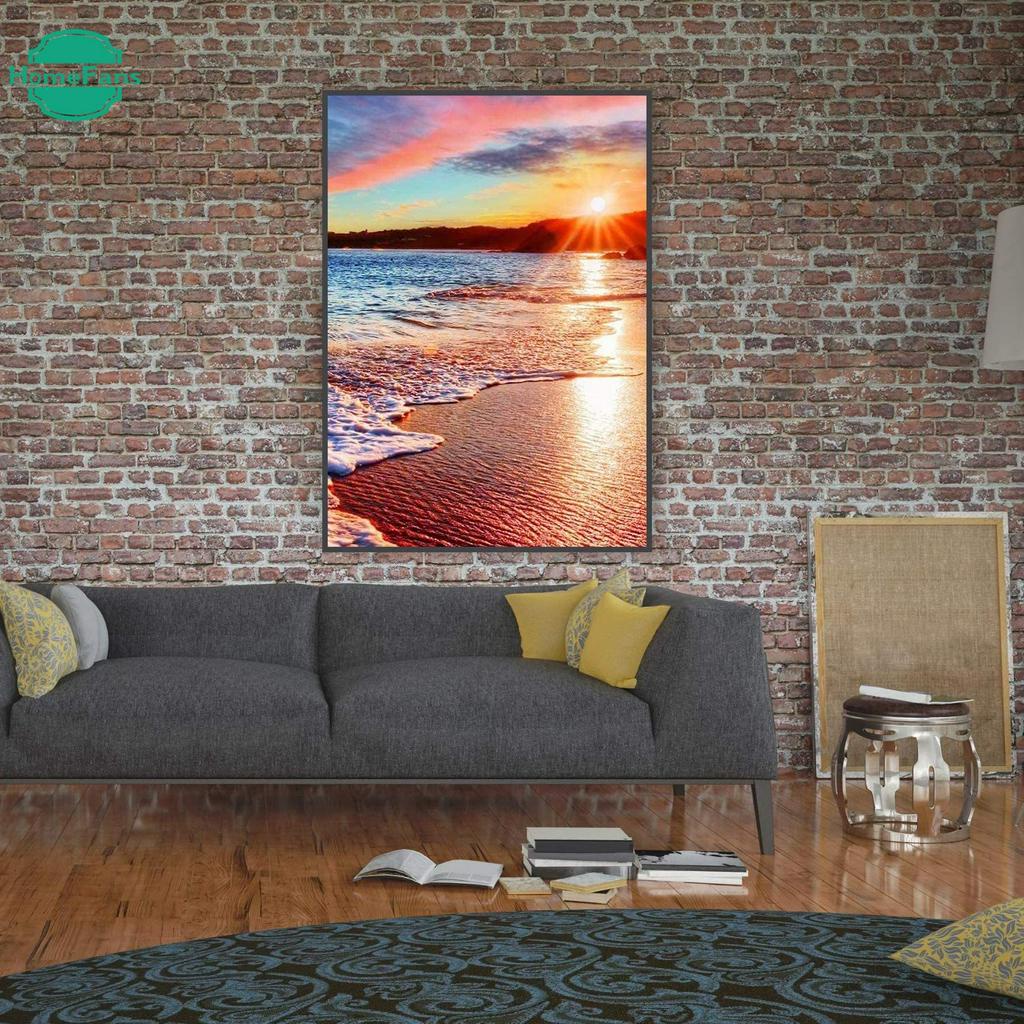 Bộ Tranh Đính Đá 5d Tự Làm Hình Phong Cảnh Bãi Biển Dễ Thương (30X40Nch)