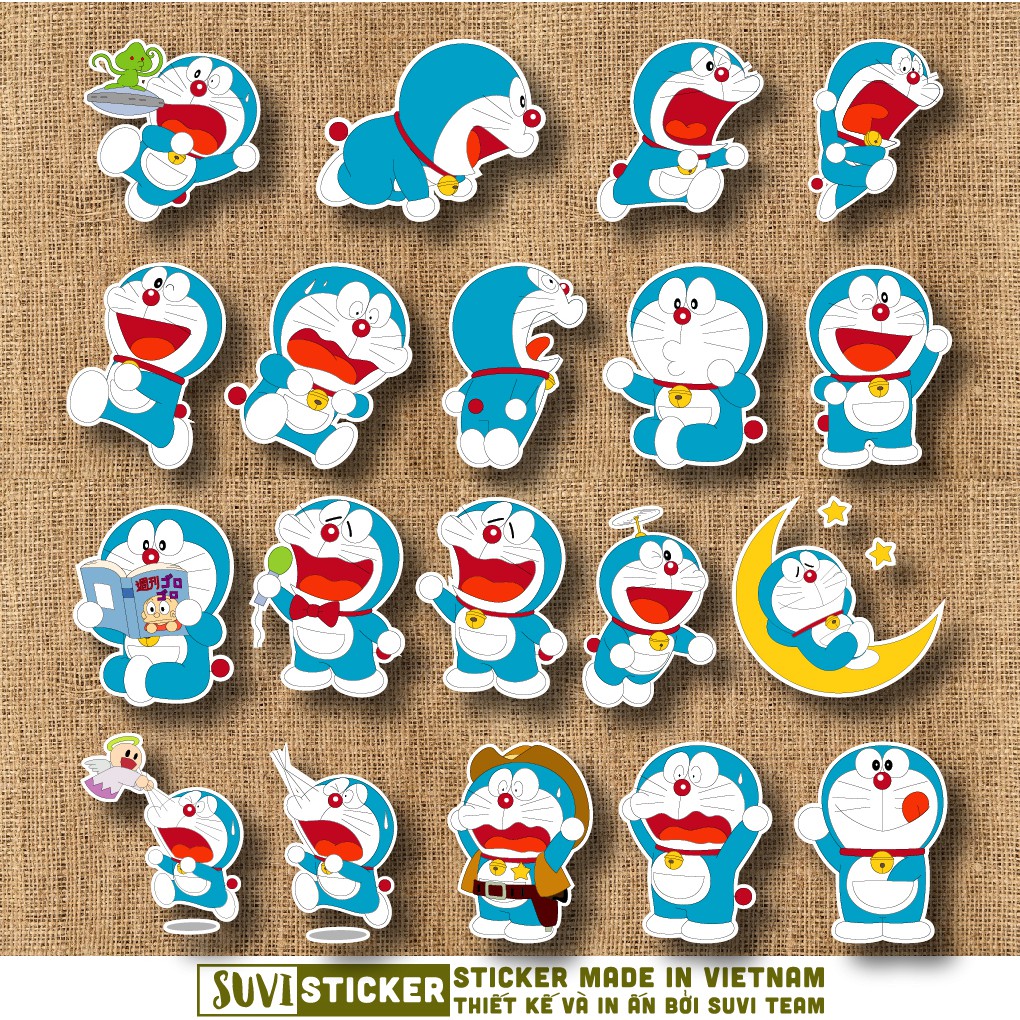 Sticker Doraemon chống nước sticker dán laptop, điện thoại, đàn guitar, mũ bảo hiểm, vali. MSP: A10