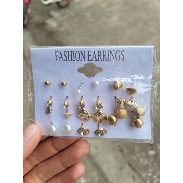 Set 12 Đôi Khuyên Tai Thời Trang Hàn Quốc