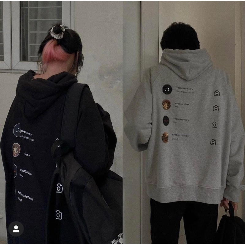 Áo Nỉ Hoodie SADTAGRAM HOODIE From Rộng Unisex Chất Nỉ Dày Dặn Ảnh Thật