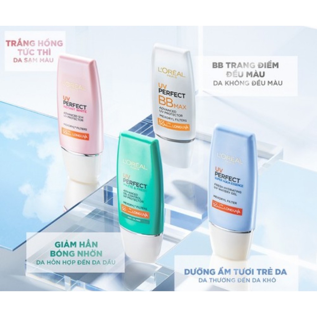 [Mã COS1904 giảm 8% đơn 300K] Kem chống nắng dạng sữa L'oreal Paris UV Perfect SPF50+ | BigBuy360 - bigbuy360.vn