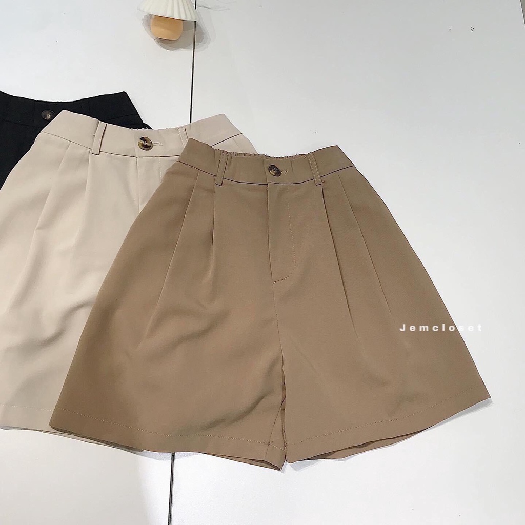 Quần Đùi Nữ Ống Rộng JEMCLOSET Thiết Kế Basic Quần Short Nữ ANGA Chất Tây Mềm Mát Rất Thích Hợp Mặc Đi chơi Mùa Hè 2763