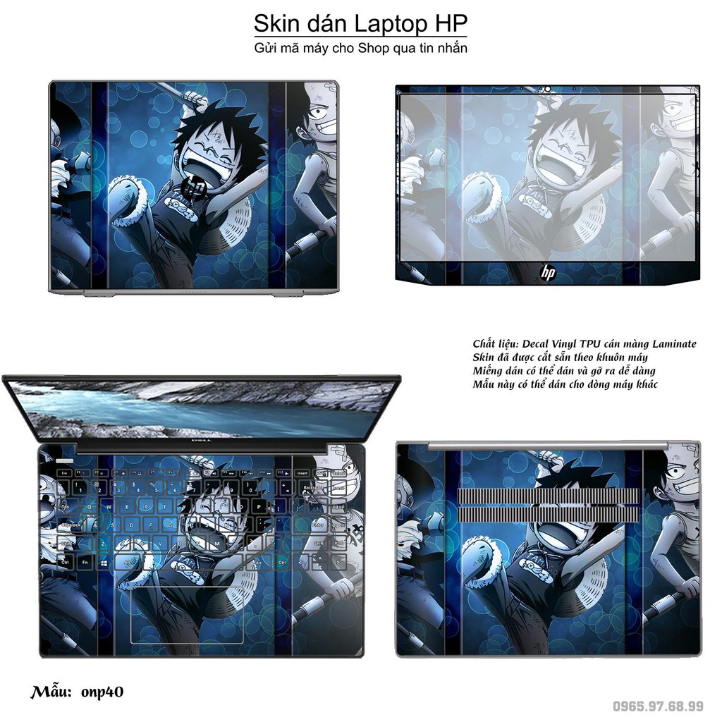 Skin dán Laptop HP in hình One Piece nhiều mẫu 24 (inbox mã máy cho Shop)