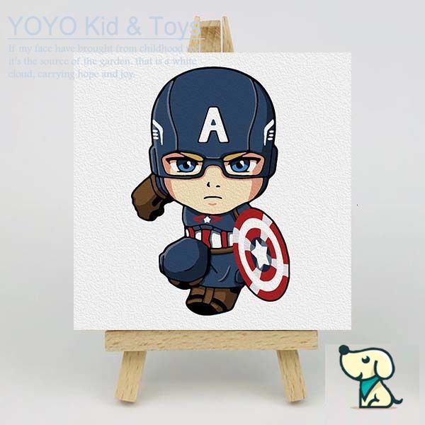 YoYo❤️Marvel DC Series tranh sơn dầu số hoá DIYCanvas Acrylic Paint / Painting kit / Deco Colouring art20X20CM noframe 001 XH123