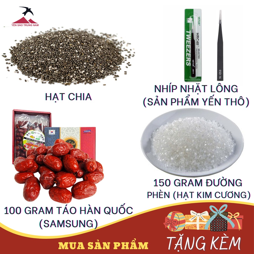 Tổ yến tinh chế, Yến sào Trung Nam, Sản phẩm 100% tự nhiên đã nhặt sạch lông, 5 tổ /40 gram