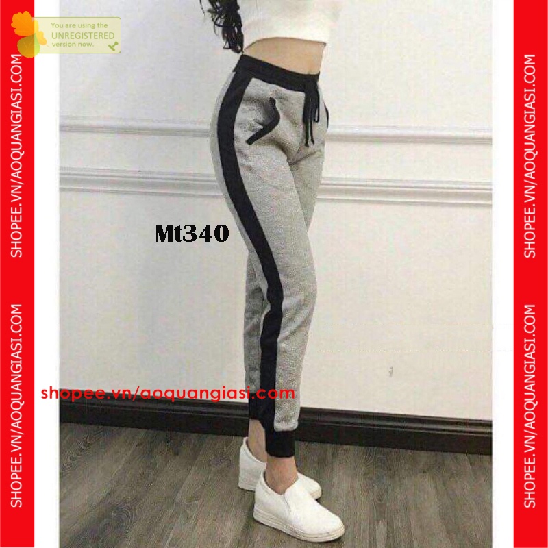 Quần jogger thể thao bo chân 1 sọc to MT297