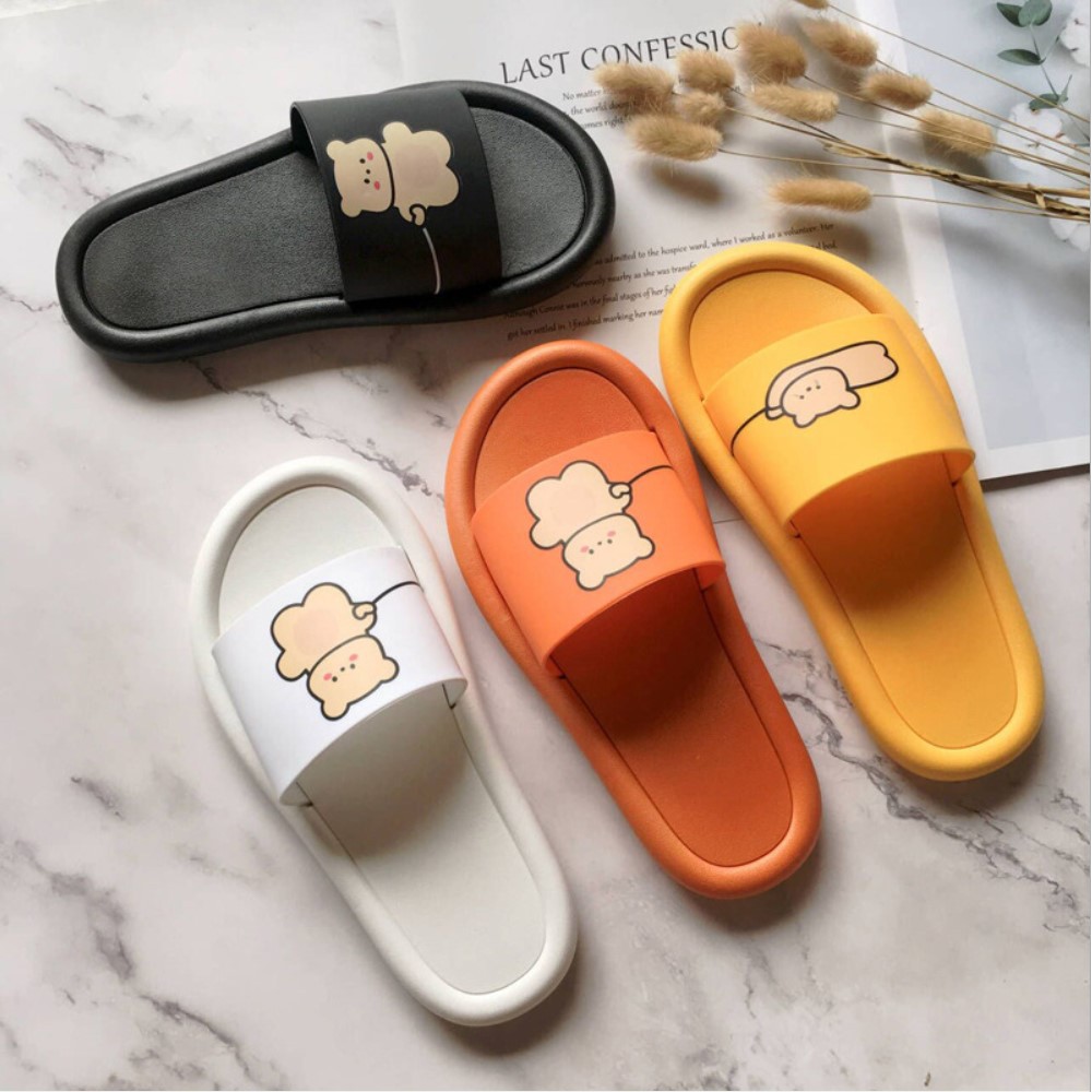 [HÀNG LOẠI 1] Dép ulzzang GẤU NẰM ƯỜN unisex chống trượt đi trong nhà đi chơi D11