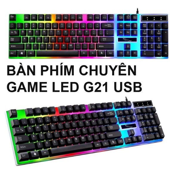 Bàn phím giả cơ GAMING G21 PRO 2020 đèn LED 7 màu độc đáo, chơi game trên máy tính, pc siêu tốt - XSmart