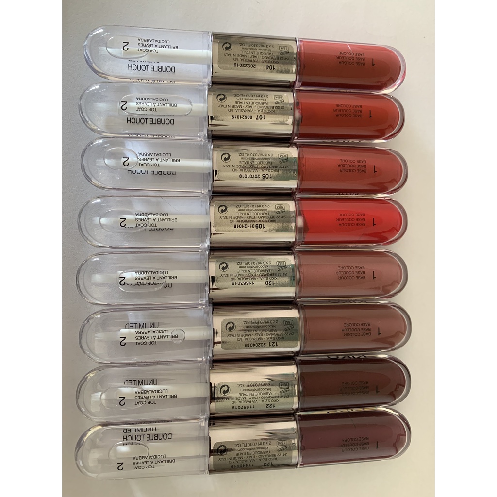 Son Kiko 2 đầu siêu lì lâu trôi không khô môi trang điểm môi  màu đỏ cam đỏ hồng bí ngô cam gạch set son kiko