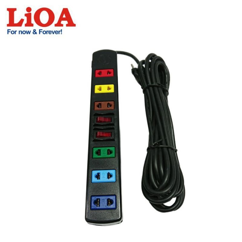 Ổ CẮM ĐIỆN LIOA 6 LỖ 2 CÔNG TẮC