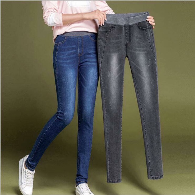 Quần jeans basic cạp chun
