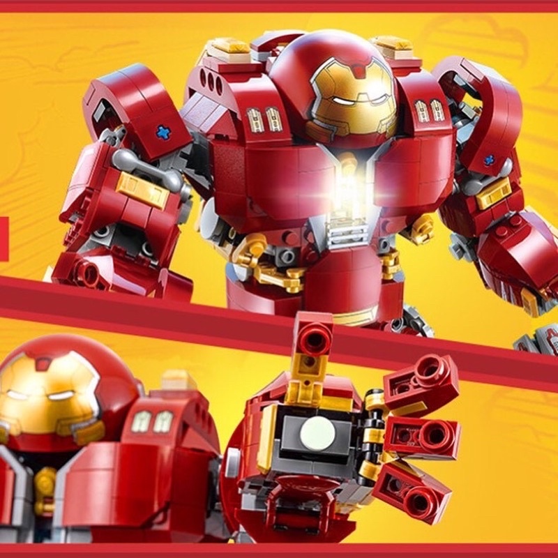 Đồ chơi lắp ráp non lego Người sắt Iron man mark 44 Hulk Buster siêu anh hùng Marvel NBlue mã Lepin 07101