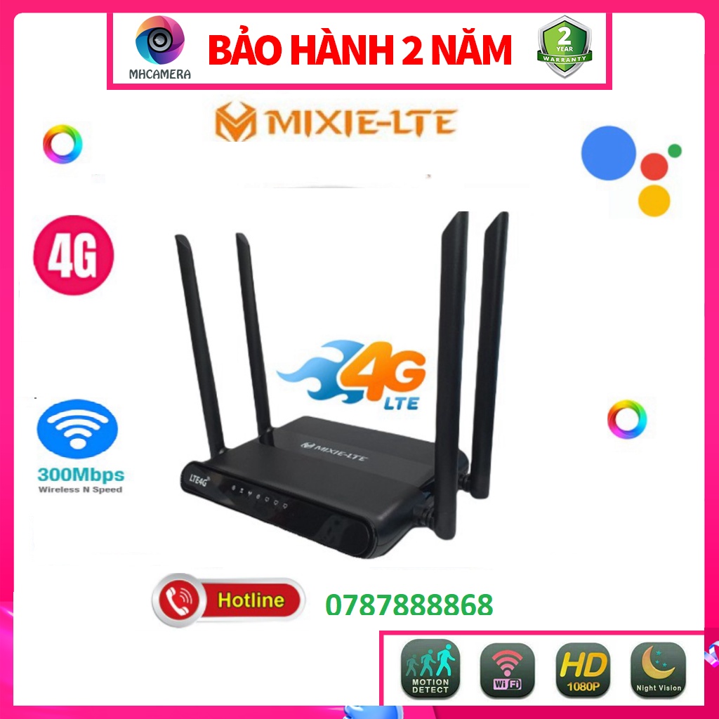 Bộ Phát WIFI Siêu Khỏe 4G/ 3G LTE - MIXIE - 4 (Cổng Lan) 4 Râu (Anten) Xe Khách, Lắp Camera HUAWEI TENDA 4G03, CP101