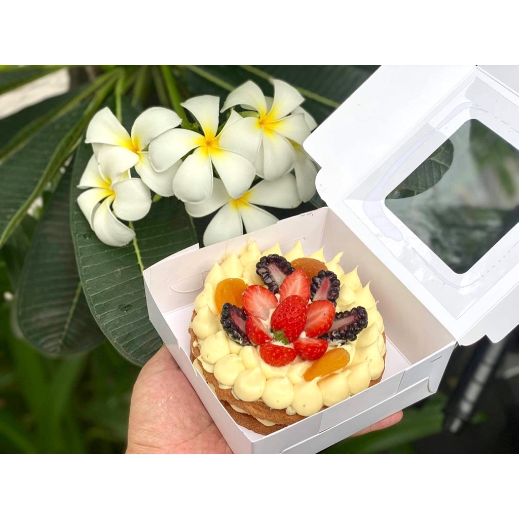 Loại nhỏ - Hộp đựng bánh hanmade kt 13,5x13,5x5cm có sẵn