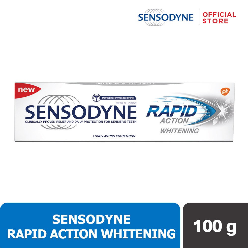 Combo 2 hộp Kem đánh răng Sensodyne Rapid Action Whitening 100g/hộp - TẶNG bàn chải Sensodyne Sensitve trị giá 35K | BigBuy360 - bigbuy360.vn