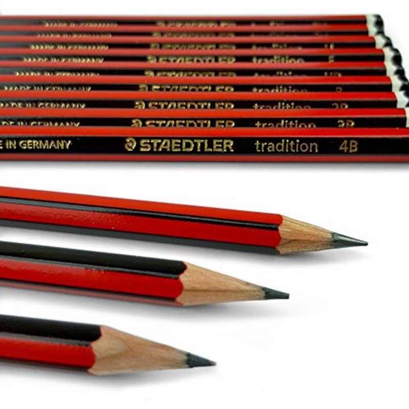 Tặng tẩy chì. Bút chì Đức 2B Staedtler Tradition 110-2B, chì phác thảo dụng cụ vẽ viết chính hãng