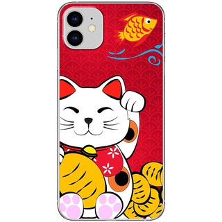 Ốp lưng IPhone 11, 11 Pro, 11 Pro Max in hình Mèo thần tài cá chép