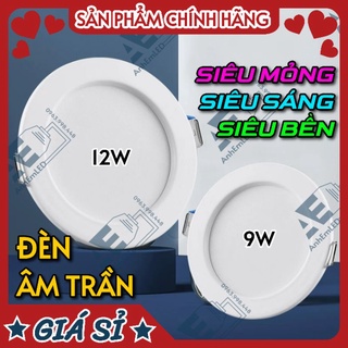 ĐÈN ÂM TRẦN SIÊU MỎNG SIÊU SÁNG LED 9W 12W PHI 90 110 TRẮNG ĐÈN MẮT TRÂU Băng dính điện