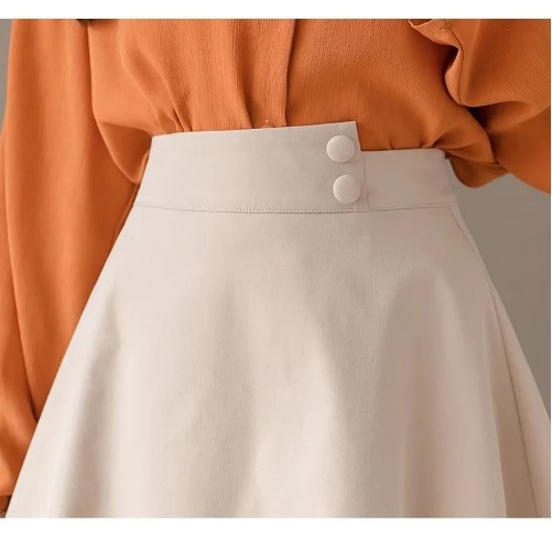 Chân váy xòe dáng dài công sở, Cạp lệch đính 2 khuy, dáng Midy thanh lịch, trẻ trung CV002