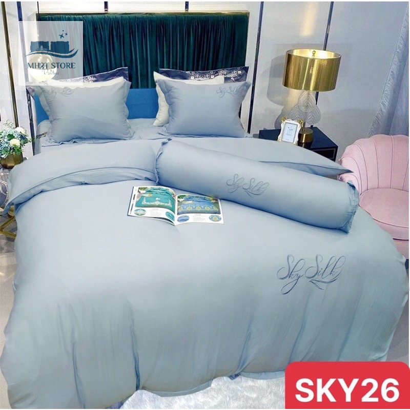 Bộ Chăn ga gối Lụa SKY 5 món thượng hạng, cao cấp SKY SILK MH2T STORE