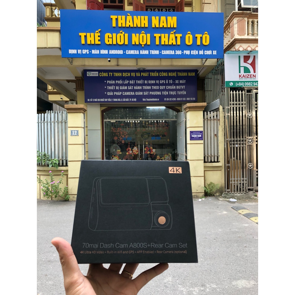 Camera hành trình Xiaomi 70mai A800S 4K ghi hình trước sau .
