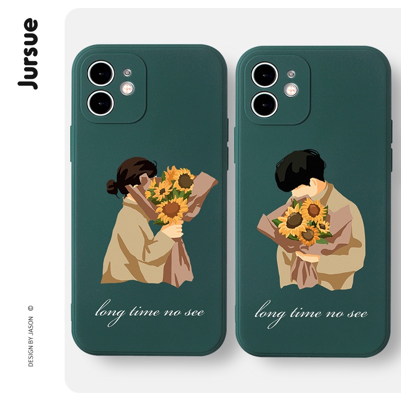 Ốp Điện Thoại Jursue Hoạt Hình Cặp Đôi Dễ Thương Đẹp Ngộ Nghĩnh Nam Nữ Silicon Mềm Compatible For Iphone 14 13 12 11 Pro Max Se 2020 X Xr Xs 8 7 Ip 6S 6 Plus Kute Xyh280