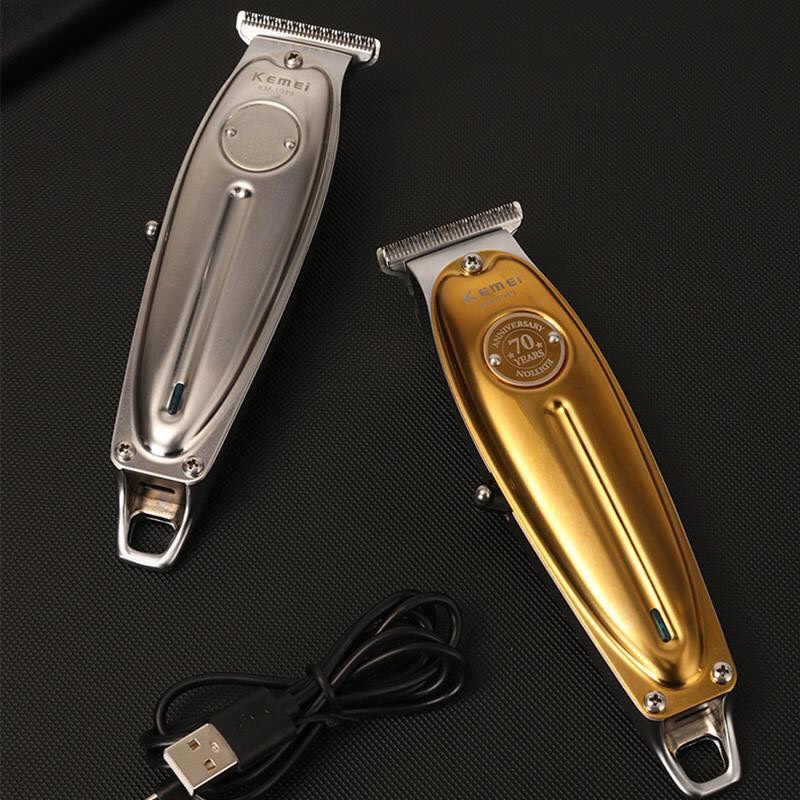 Tông đơ cắt tóc bấm viền cao cấp kemei 1949 sang trọng tinh tế công suất 5w vỏ hợp kim nguyên khối pin trâu lưỡi cắt sắc