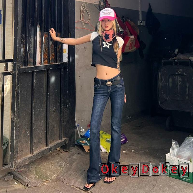 Áo Thun Crop Top Tay Ngắn In Hình Ngôi Sao Phong Cách Harajuku Cổ Điển Y2K