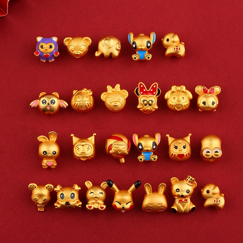 Hạt Xỏ Vòng Tay Hạt Màu Vàng Cát Vàng Không Gây Dị Ứng Phong Cách Hoạt Hình diy