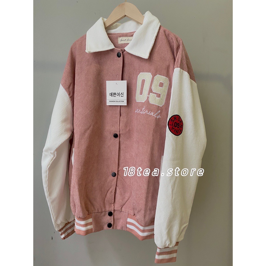 Áo bomber nhung số 09 cúc bấm  Áo khoác nhẹ form rộng tay dài trẻ trung,cá tính xuongmaythuhien