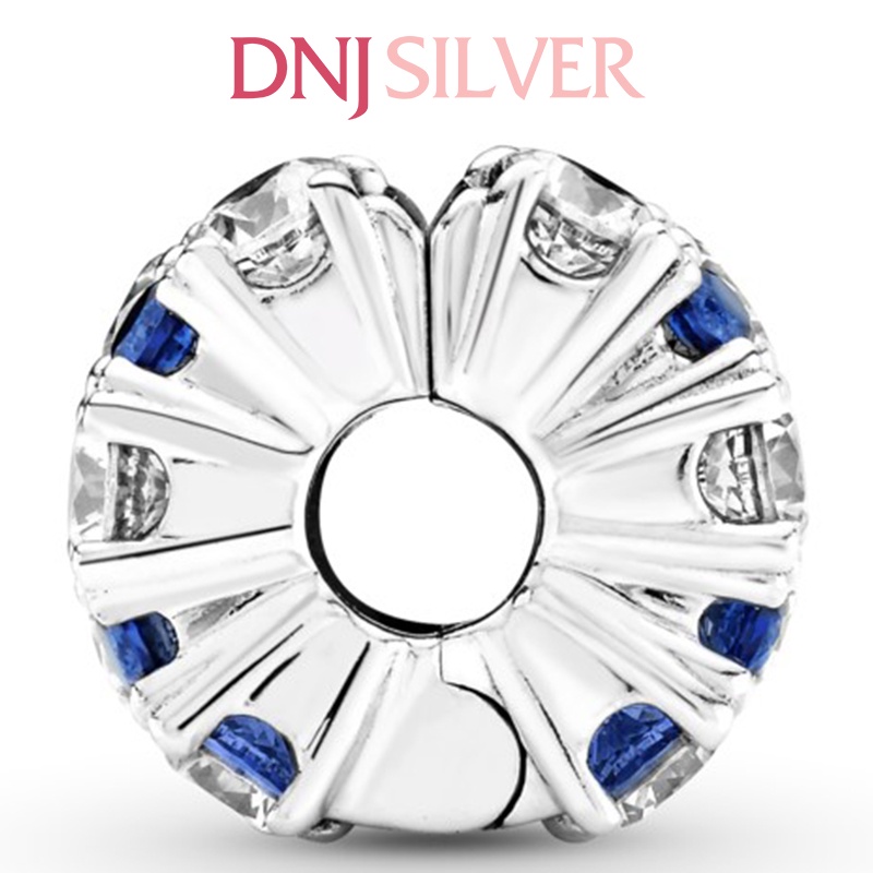 Charm bạc 925 cao cấp, hàng chuẩn bạc - Charm Clear &amp; Blue Sparkling thích hợp để mix vòng tay charm - DN170