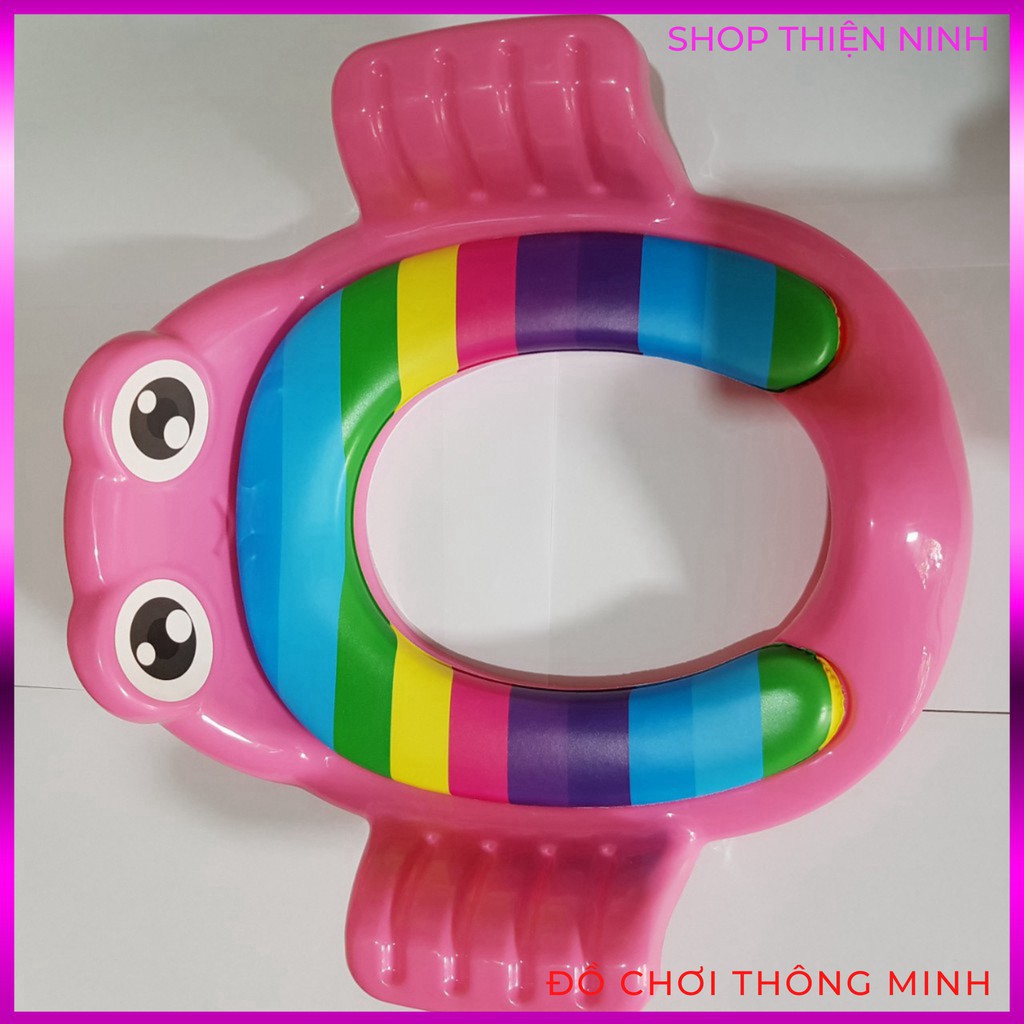 Bệt lót bồn cầu có tay vịn hình chú ếch, thu nhỏ bồn cầu cho bé ngồi vệ sinh