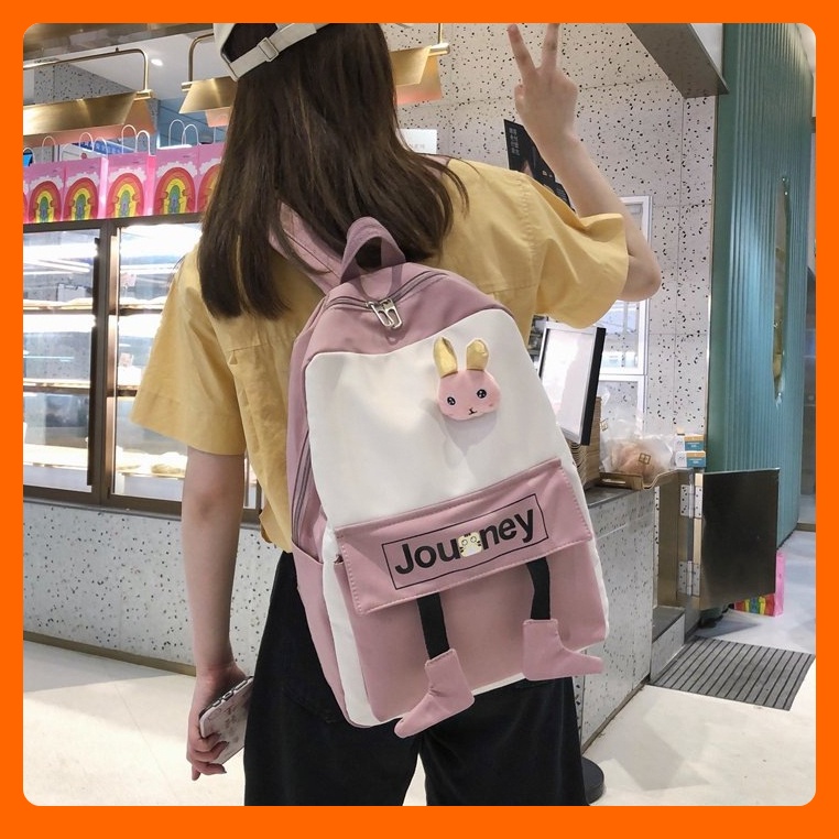 Balo đi học thời trang Ulzzang Hàn Quốc đẹp rẻ cho học sinh sinh viên TẶNG pin cài bông đáng yêu