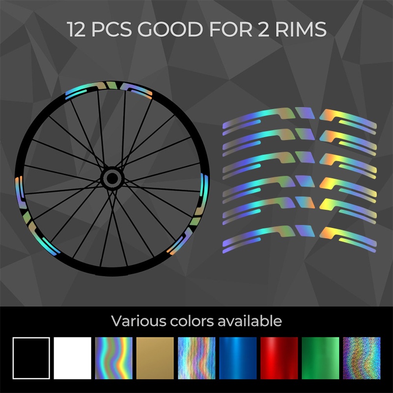 Bộ 12 Miếng Dán Vành Bánh Xe Đạp Leo Núi Ba Chiều