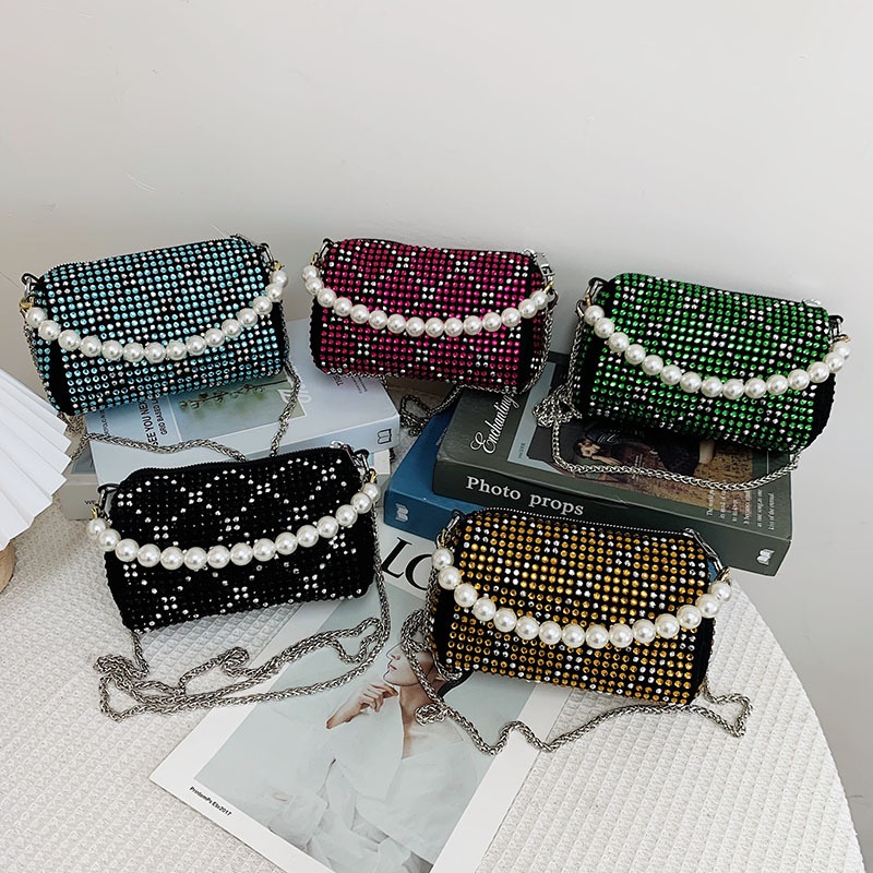 JASMIN NOIR Túi Đeo Chéo Đính Ngọc Trai Kim Cương Cho Nữ