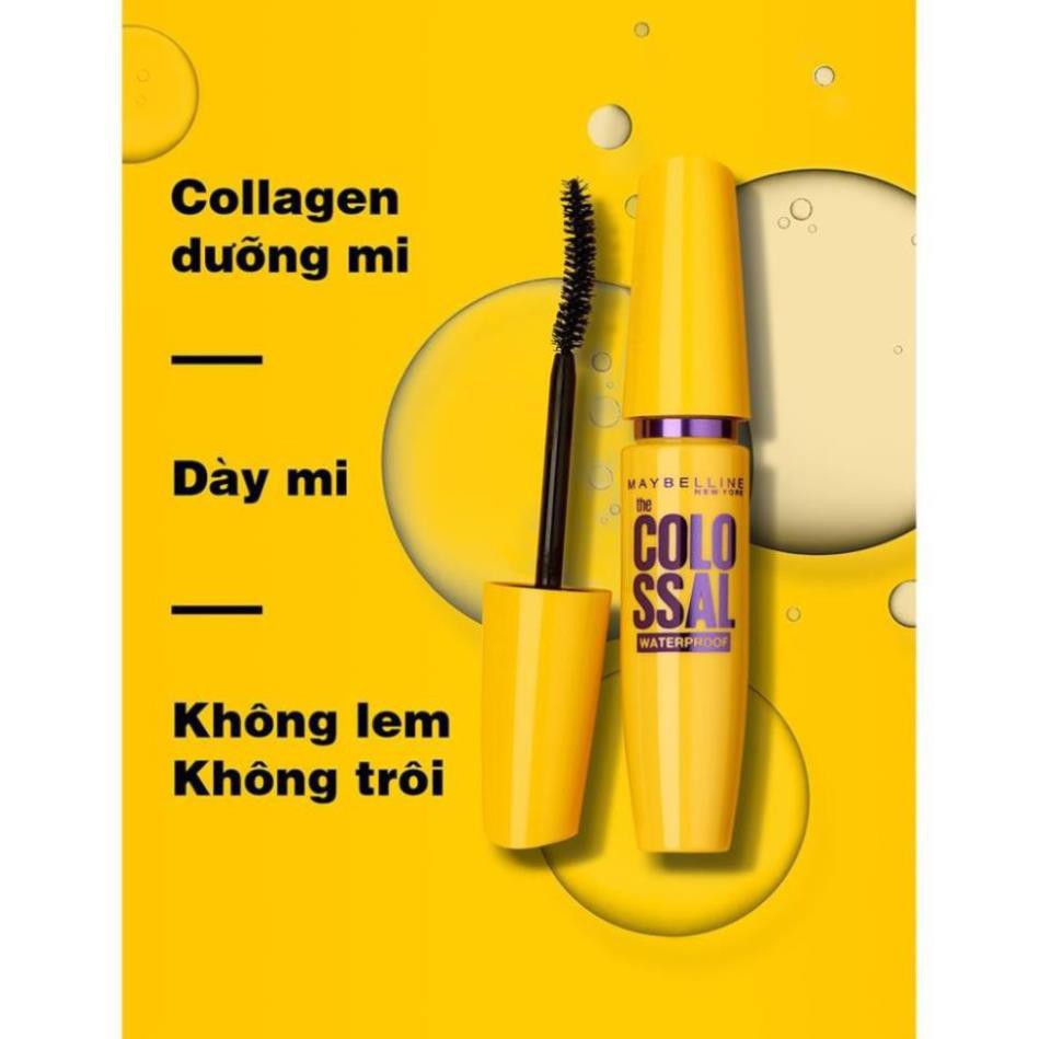 Mascara maybelline vàng the magnum volum express waterproof - chuốt mi không lem không trôi 10ml