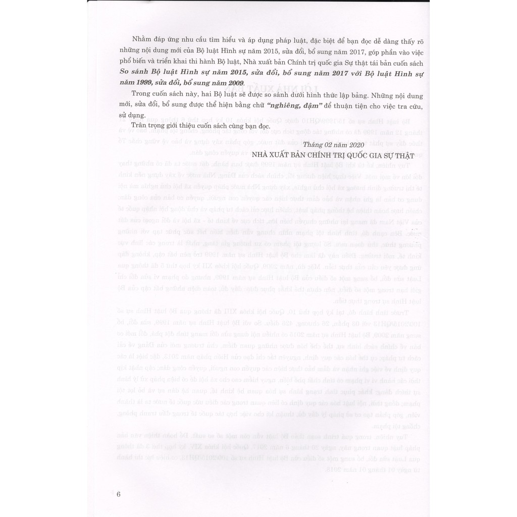 Sách - So sánh Bộ luật hình sự năm 2015, sửa đổi, bổ sung năm 2017 với Bộ luật hình sự năm 1999, sửa đổi, bổ sung năm 20 | BigBuy360 - bigbuy360.vn