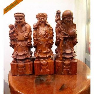 BỘ TAM ĐA PHÚC LỘC THỌ 30CM GỖ HƯƠNG