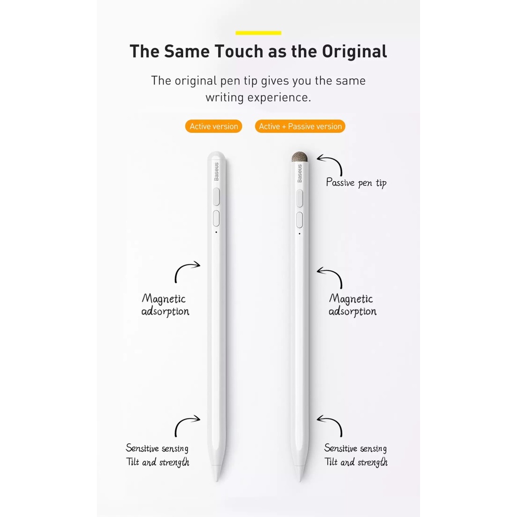 Bút Cảm Ứng Stylus BASEUS Smooth Writing Capacitive Chuyên Dụng Dành Cho iPad Cảm Biến Góc Nghiêng Lực Nhấn NJOYSHOP