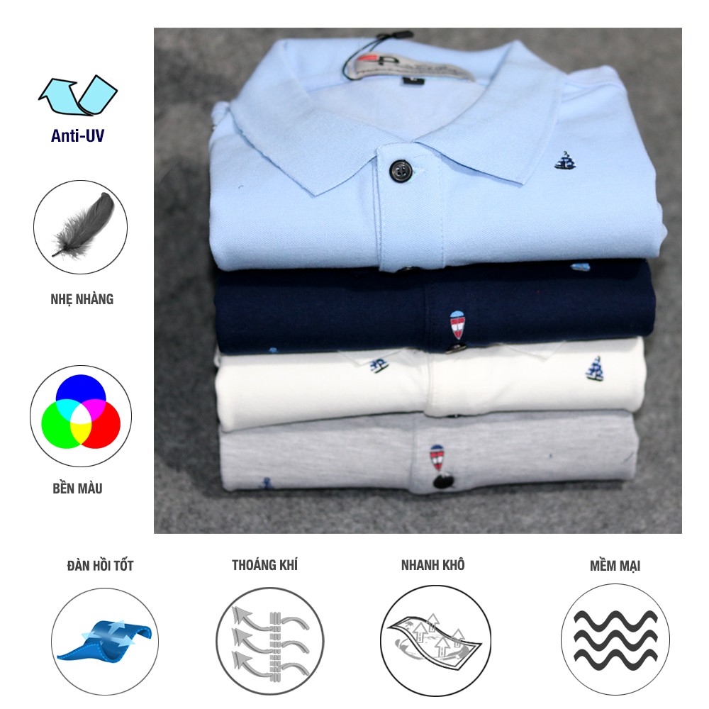 Áo thun polo nam họa tiết mỏ neo Pigofashion sang trọng AHT01