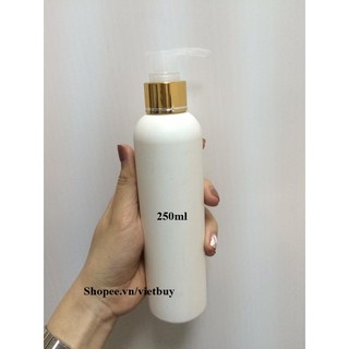 Chai nhựa trắng vòi ấn 250ml