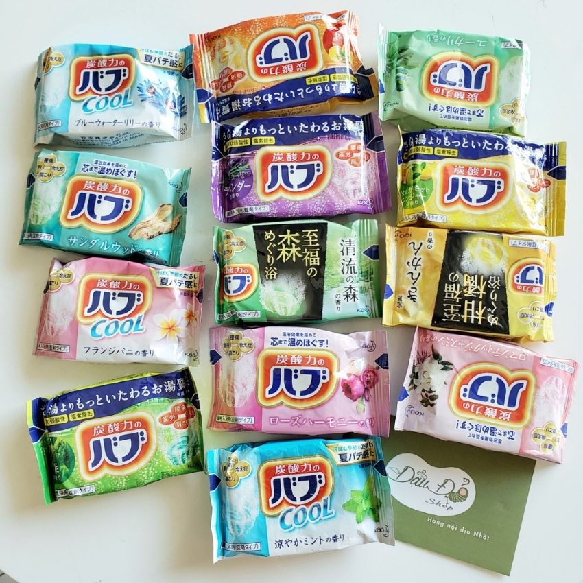 Viên thả bồn tắm, muối tắm ngâm bồn tẩy tế bào chết KAO 40g/viên - Hàng nội địa Nhật