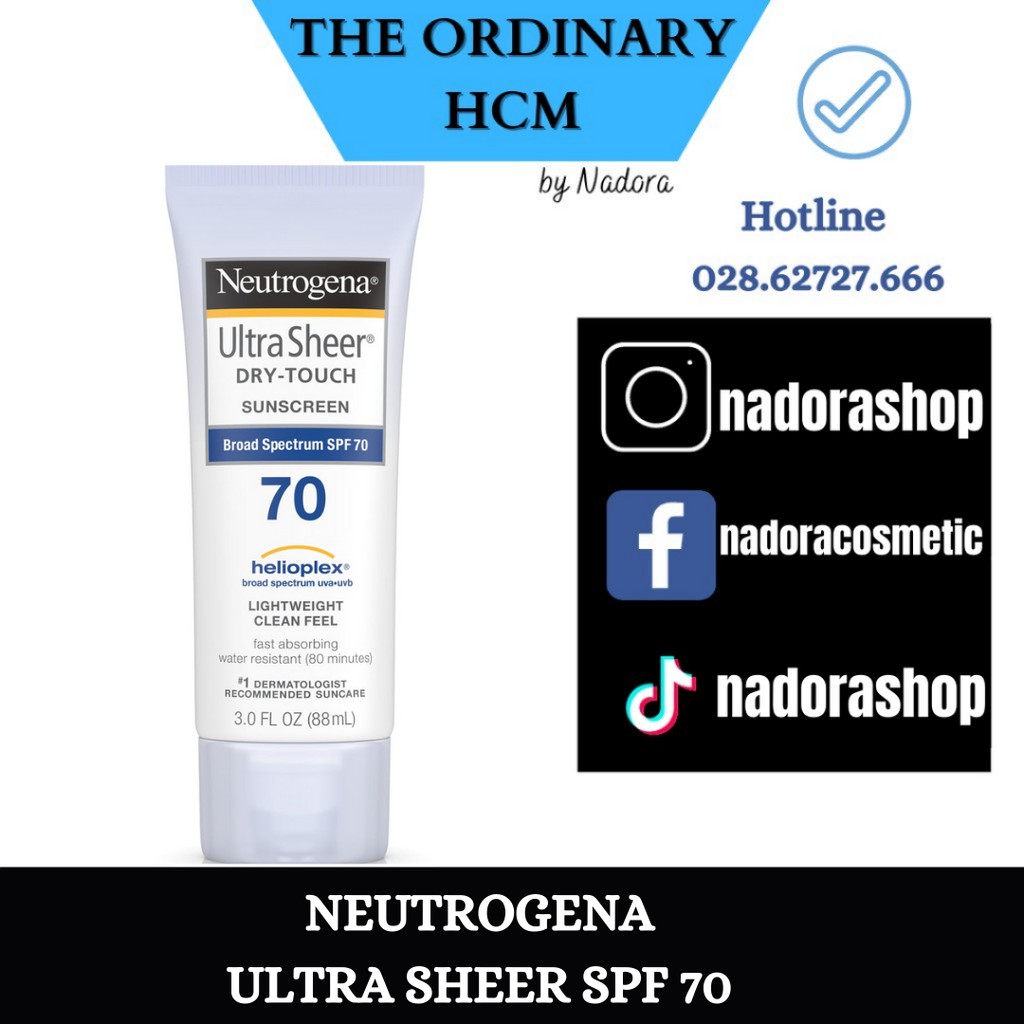 Kem chống nắng Neutrogena Ultra Sheer SPF 70 (88ml)