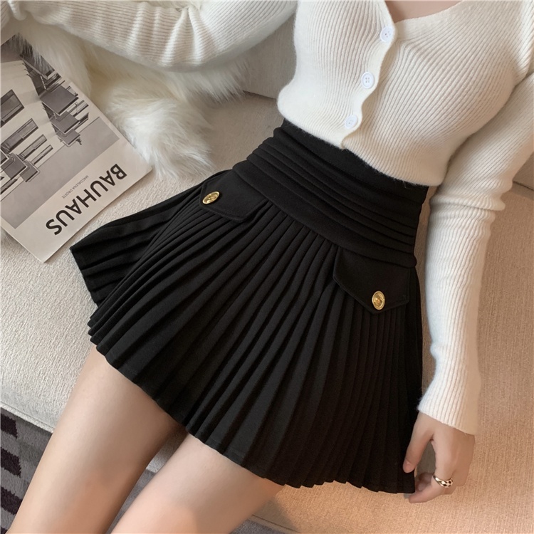 Áo Len Kẻ Ngang Dài Tay + Váy Xếp Ly Dáng Ngắn Phong Cách Hàn Quốc AC056 ICC Official Store