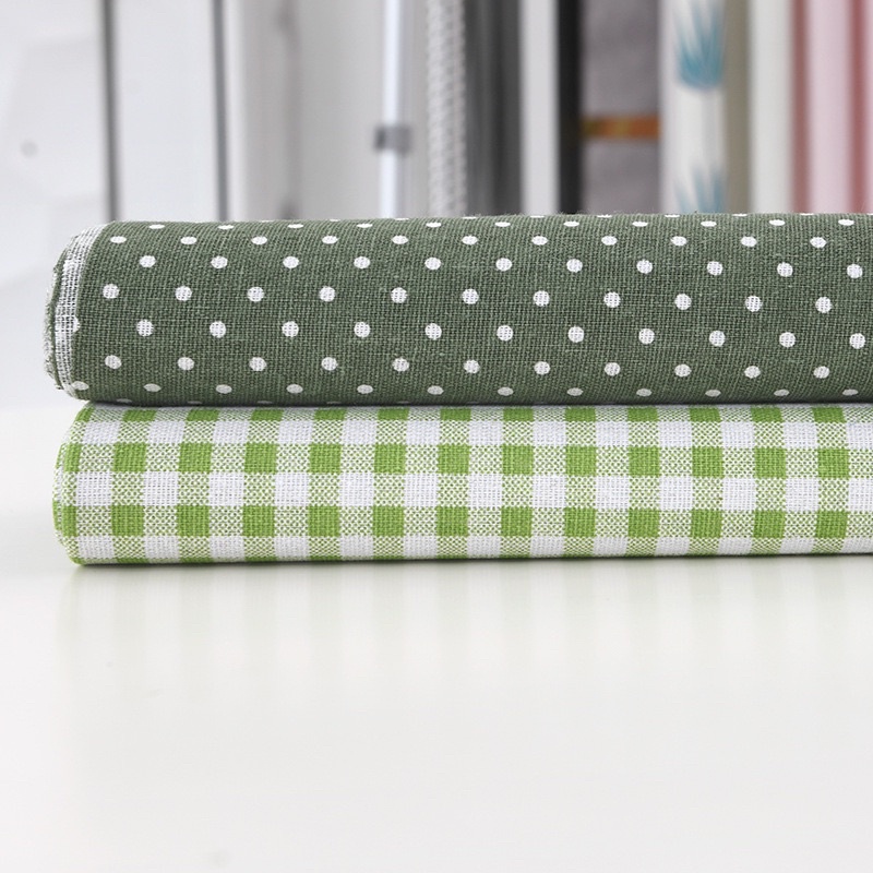 Vải Bố/vải Canvas May Rèm, Khăn Bàn, Decor Trang Trí Họa Tiết Caro Xanh