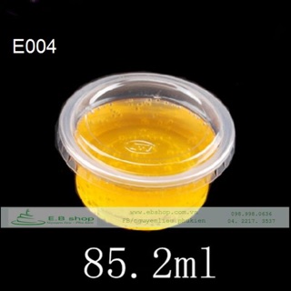 Cốc nhựa caramen thạch nắp trong e004 50 c