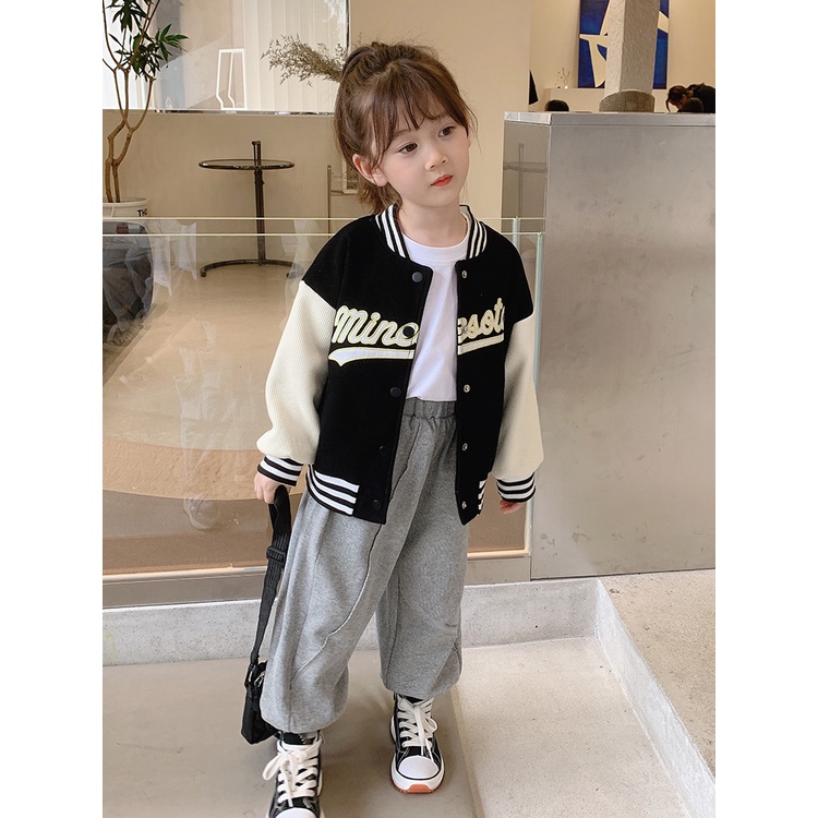 Áo Khoác Bóng Chày Phong Cách Phương Tây Thời Trang Xuân Thu Cho Trẻ Em